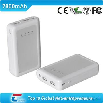 Iphone power bank with LED torch and double USB outputs